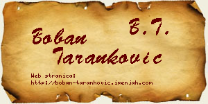 Boban Taranković vizit kartica